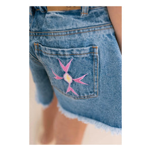 Jenest - Lilou Shorts de Mezclilla de Algodón Orgánico | Azul