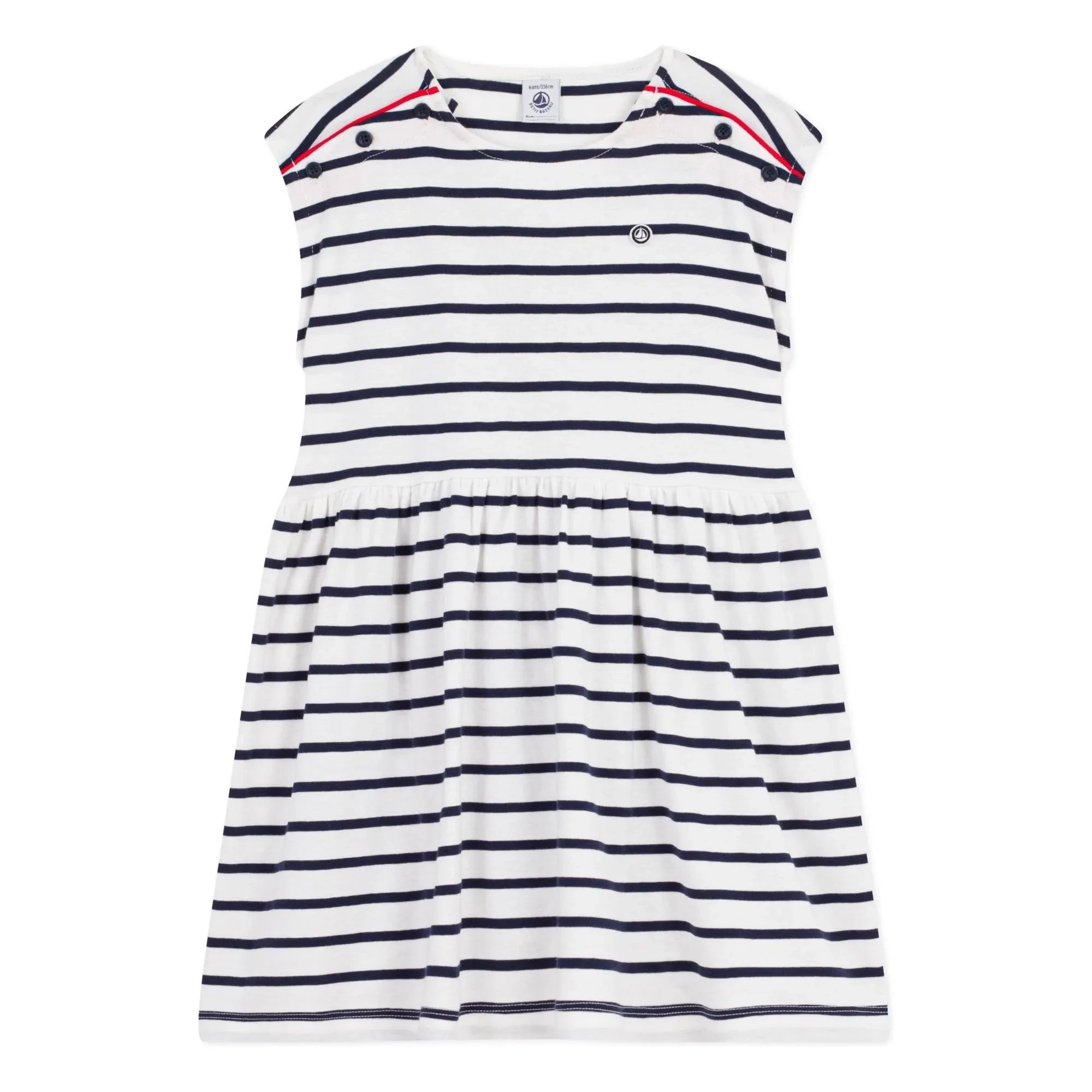 Petit Bateau - Vestido sin mangas a rayas | Blanco