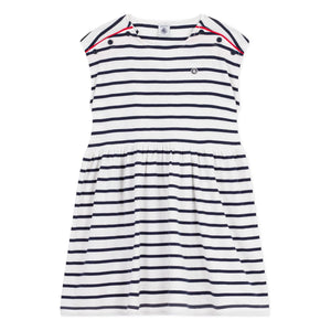 Petit Bateau - Vestido sin mangas a rayas | Blanco