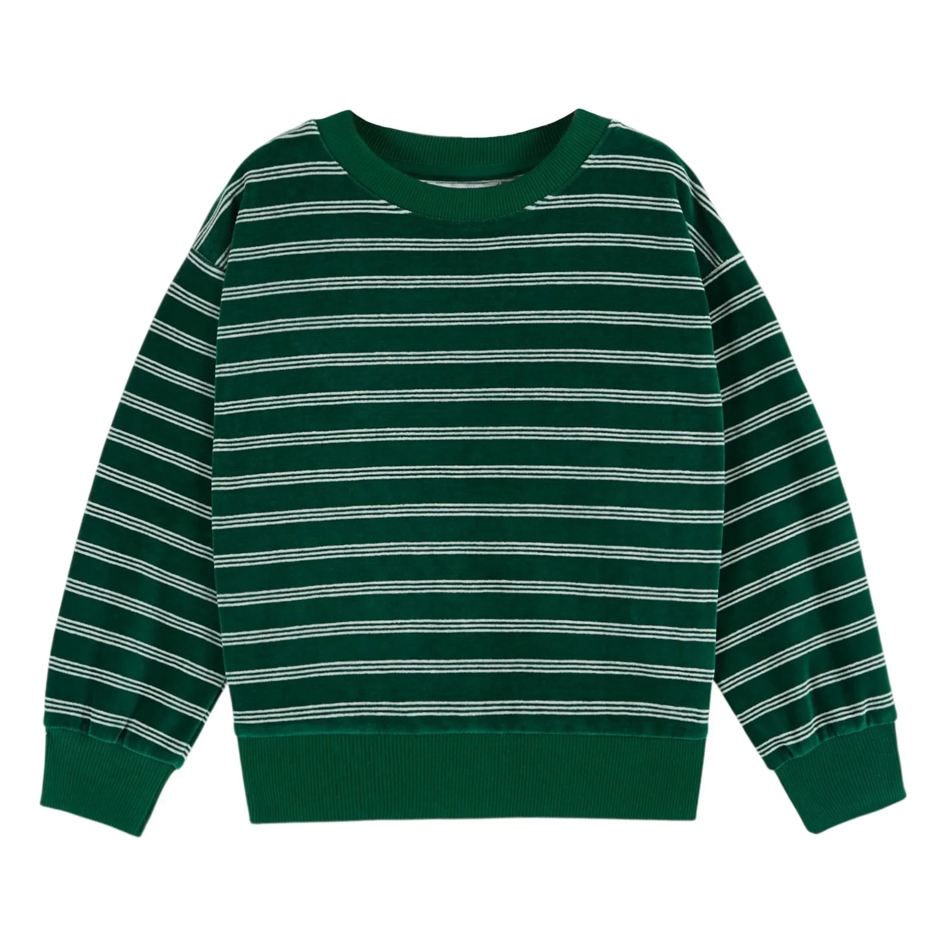 Emile et Ida - Sudadera a rayas de algodón orgánico | Verde
