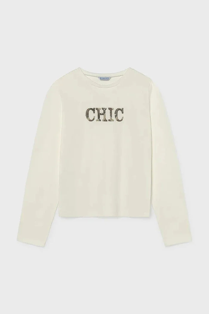 Blusa Mayoral de manga larga de algodón y elastano para niños
