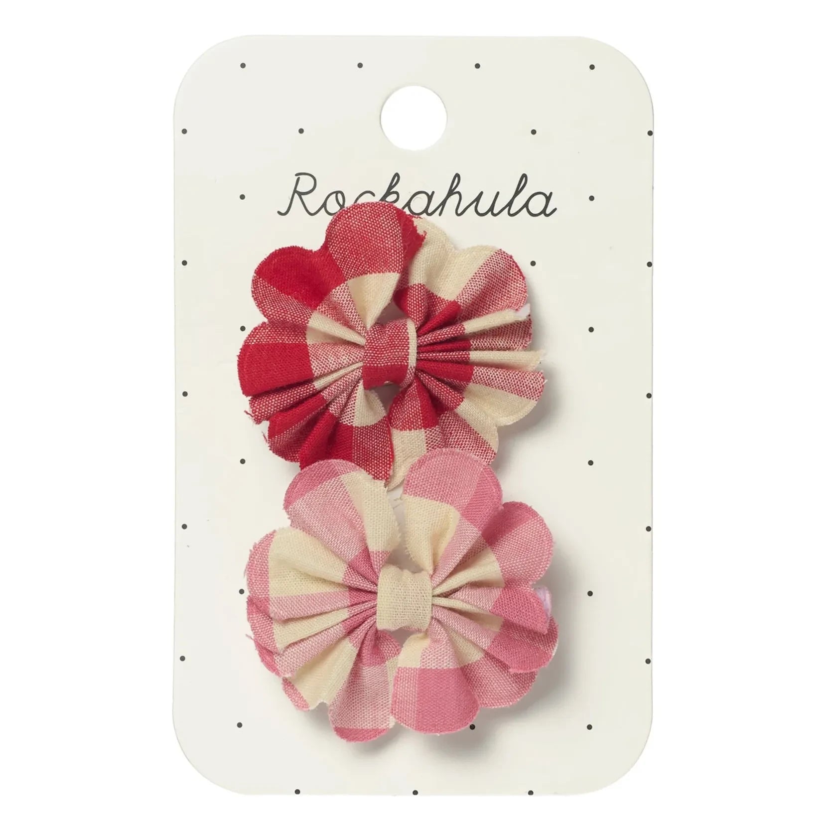 Rockahula Kids - Rosa | 2 horquillas de vichy con lazo