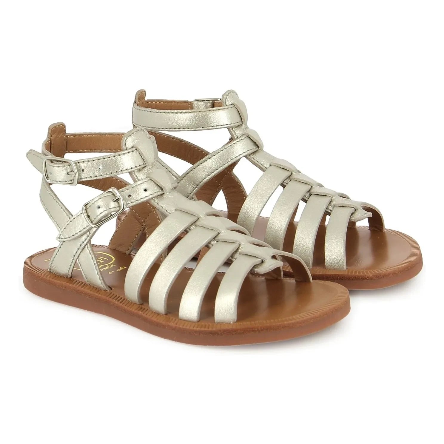 Pom d'Api - Sandalias gladiador Plagette | Plata