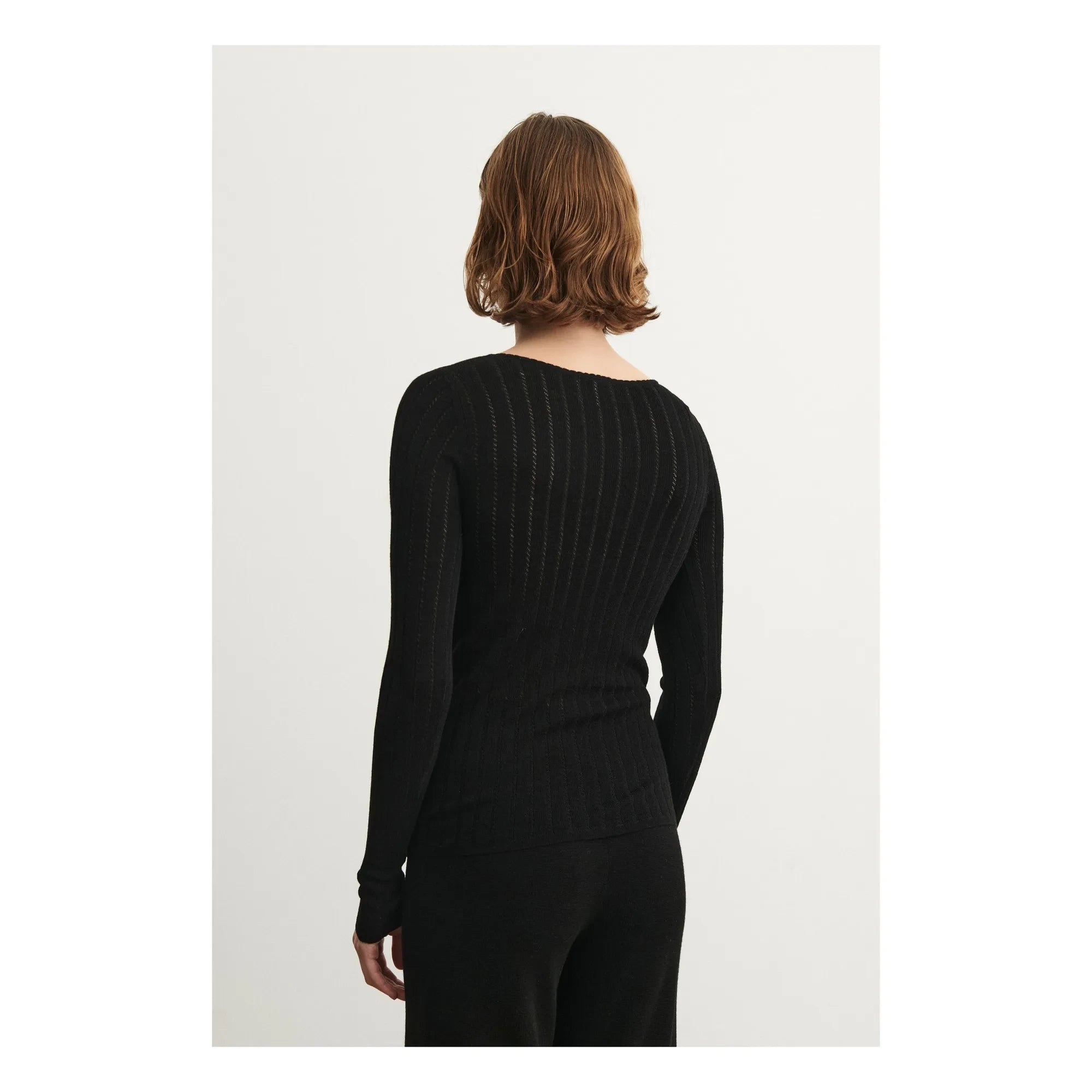 FUB - Braguitas de punto calado de lana merina - Colección Mujer | Negro