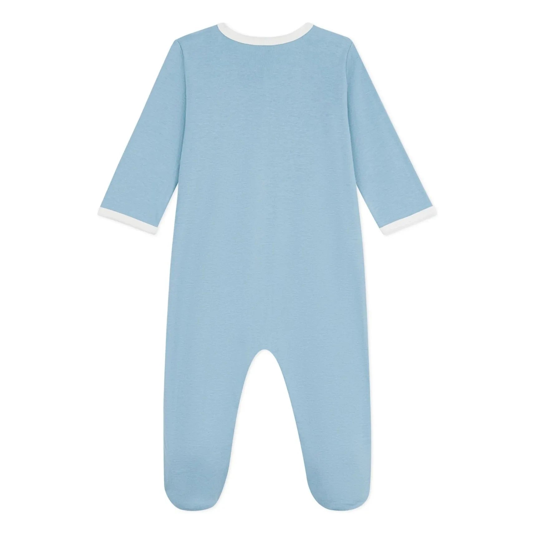 Petit Bateau - Pijama de algodón orgánico Petit Amour | Azul grisáceo