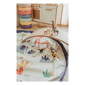 Play and Go - Noomad Puce et Pilou bolsa/alfombra de juego - Play&Go x Moulin Roty | Azul