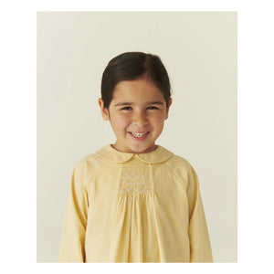 Copenhagen Colors - Blusa fruncida de algodón orgánico | Amarillo pálido