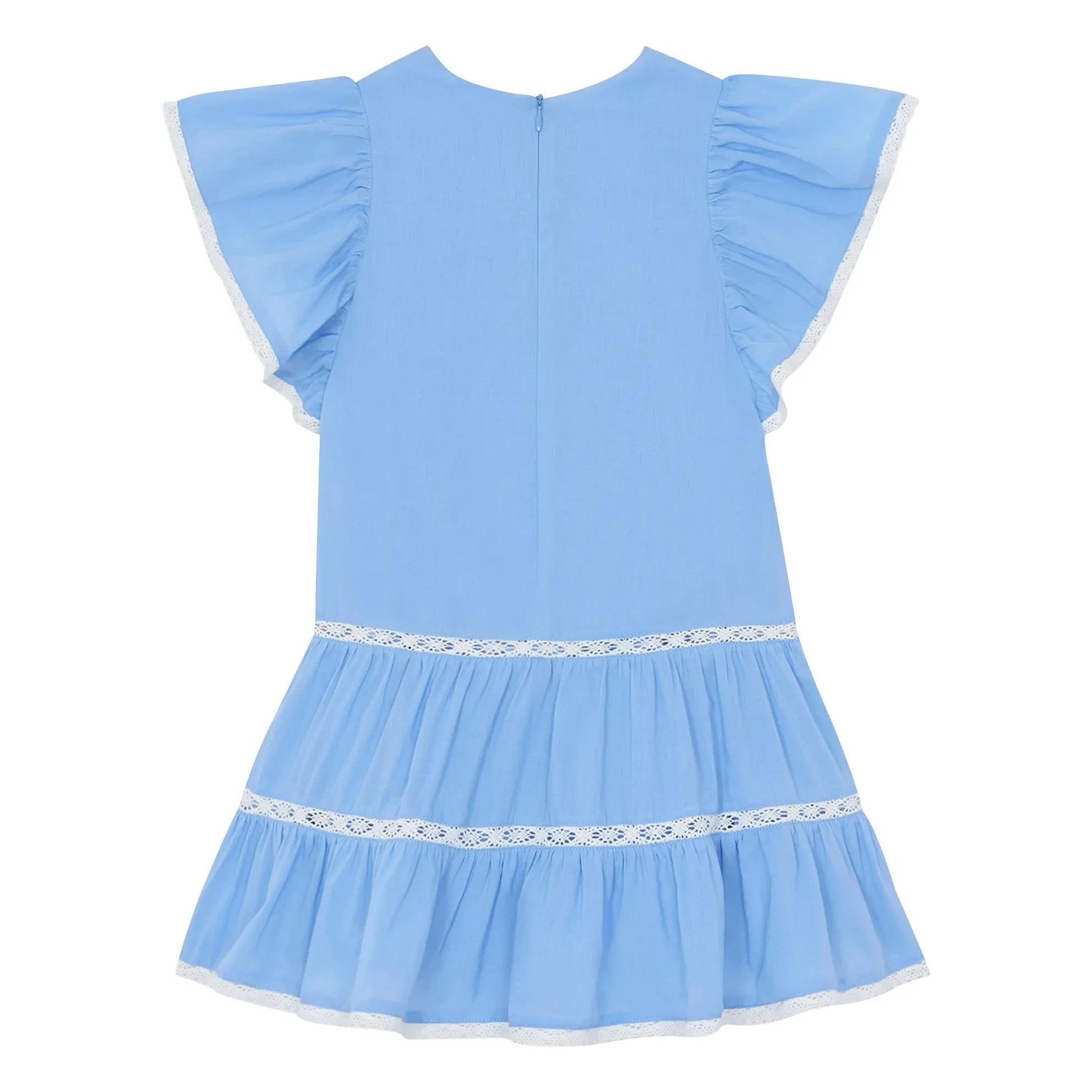 Tartine et Chocolat - Vestido de encaje con volantes | Azul Celeste
