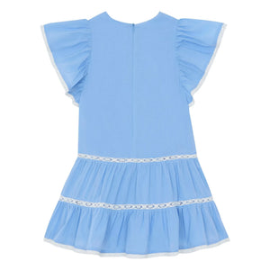 Tartine et Chocolat - Vestido de encaje con volantes | Azul Celeste