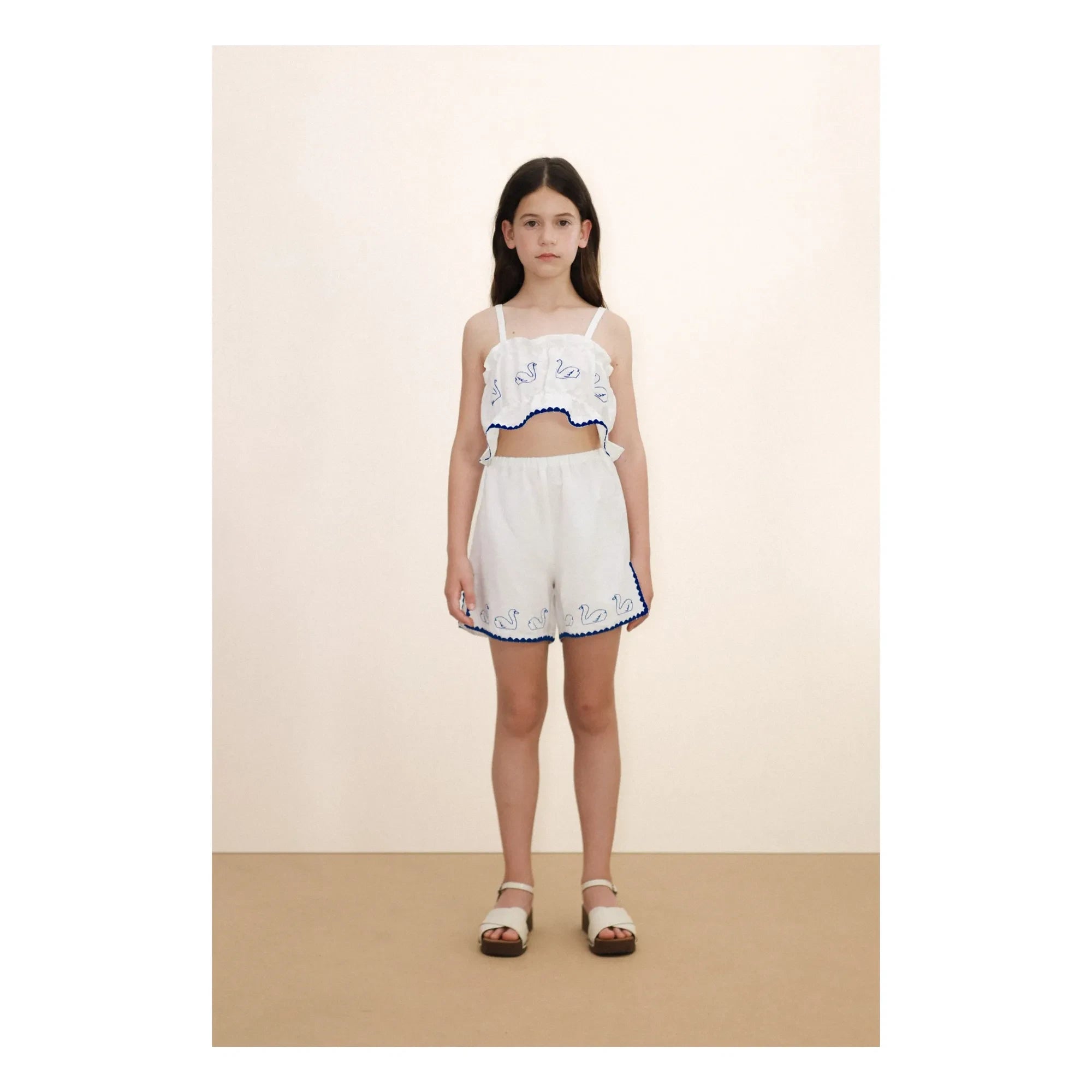 Tinycottons - Cisnes Cortos Lino | Blanco
