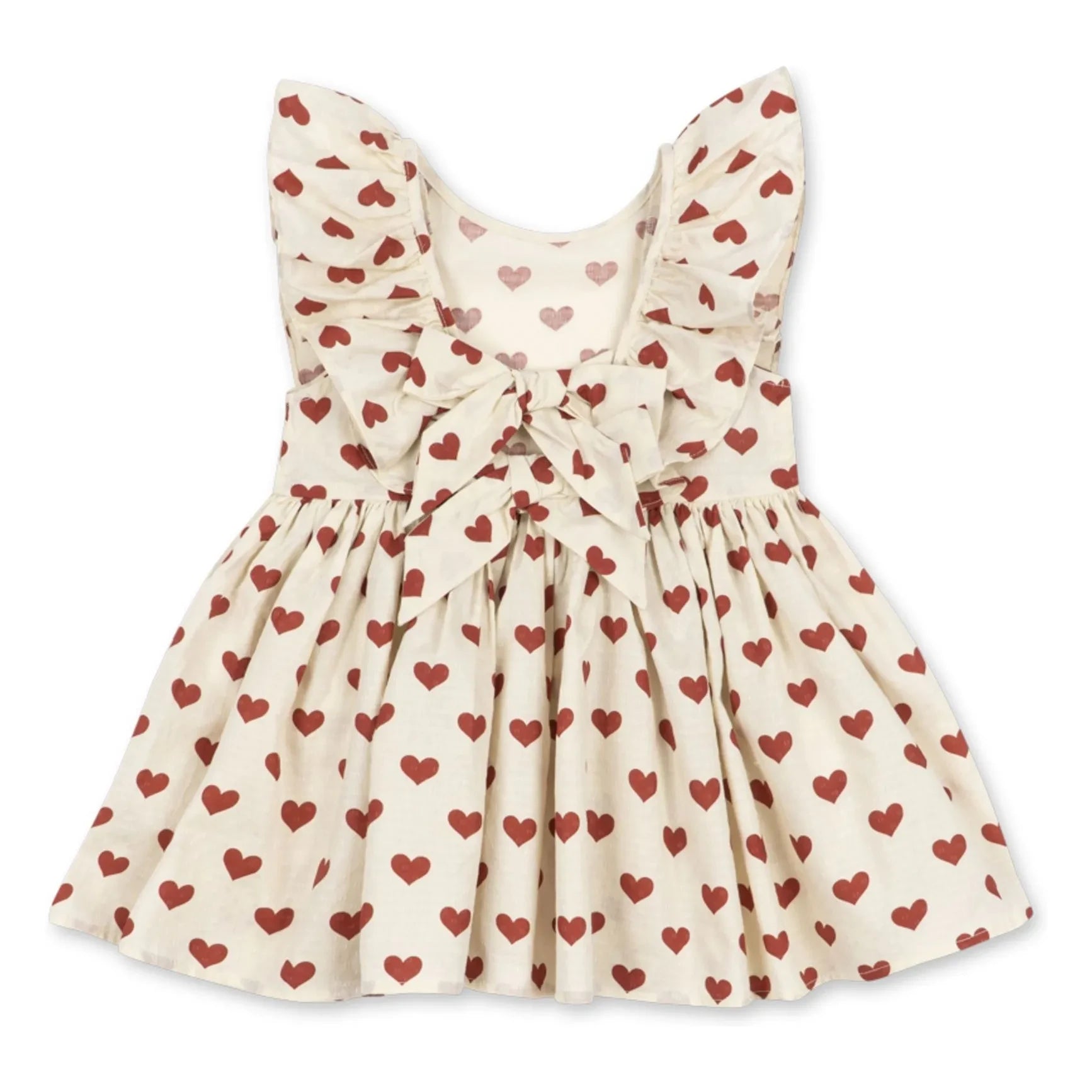 Konges Sløjd - Vestido Cianna Corazones Algodón Orgánico | Crudo