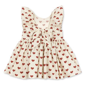 Konges Sløjd - Vestido Cianna Corazones Algodón Orgánico | Crudo