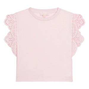 Louise Misha - Camiseta bordada Malalia de algodón orgánico | Rosa