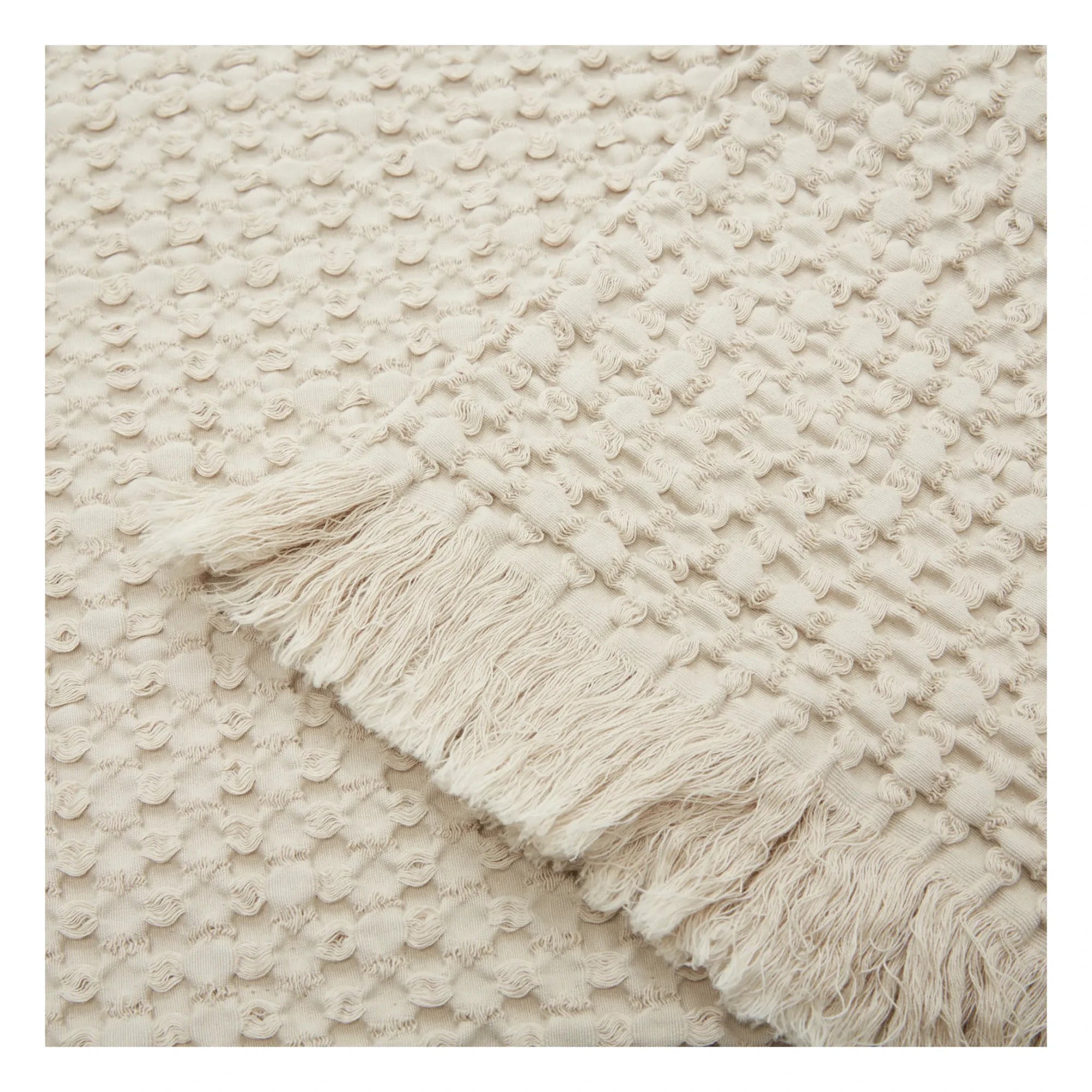 Haomy - Manta decorativa de algodón Tempo | Crema