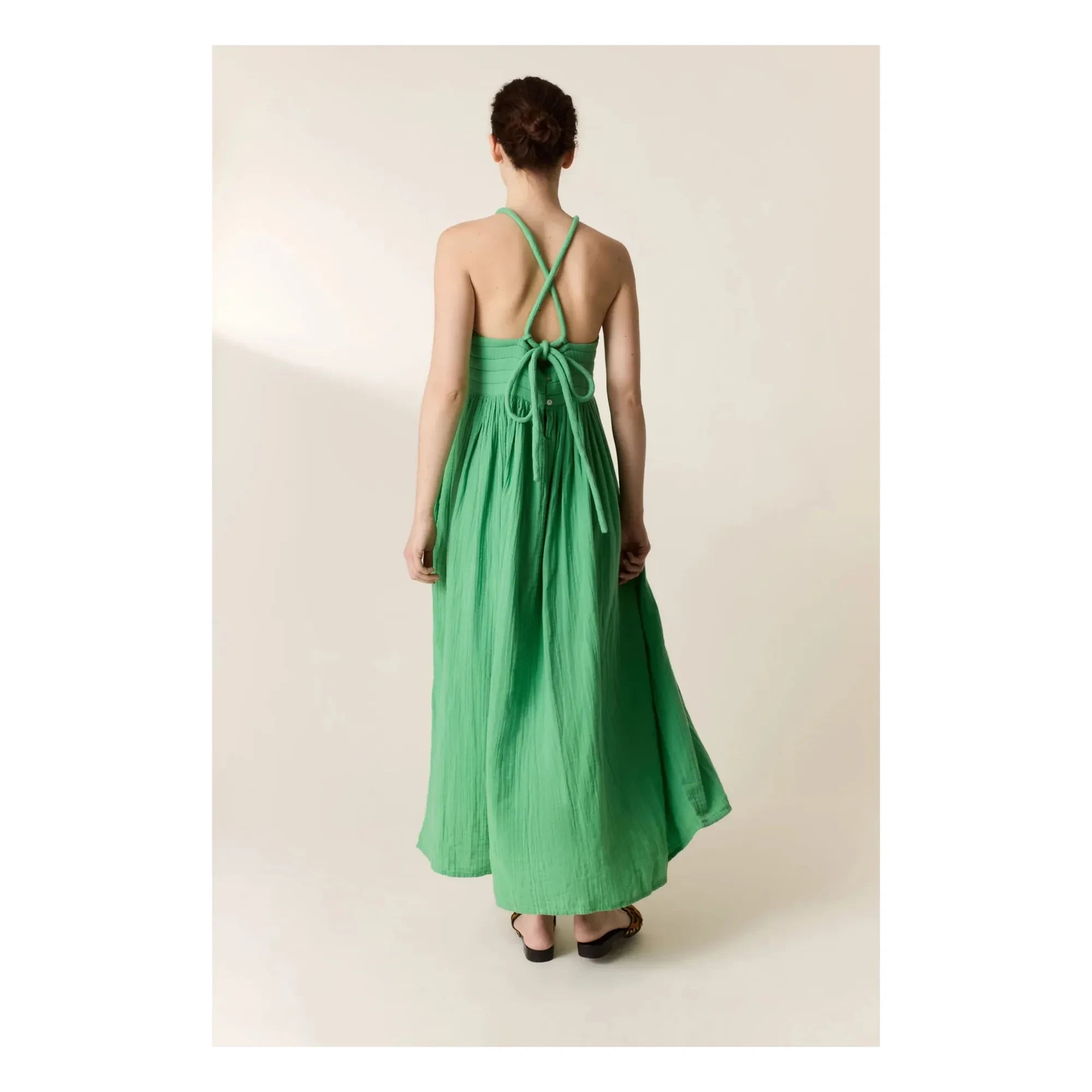 Leon & Harper - Vestido Romee de algodón orgánico | Verde agua