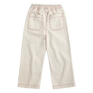 Bobo Choses - Pantalón de twill de algodón orgánico con paneles | Blanco