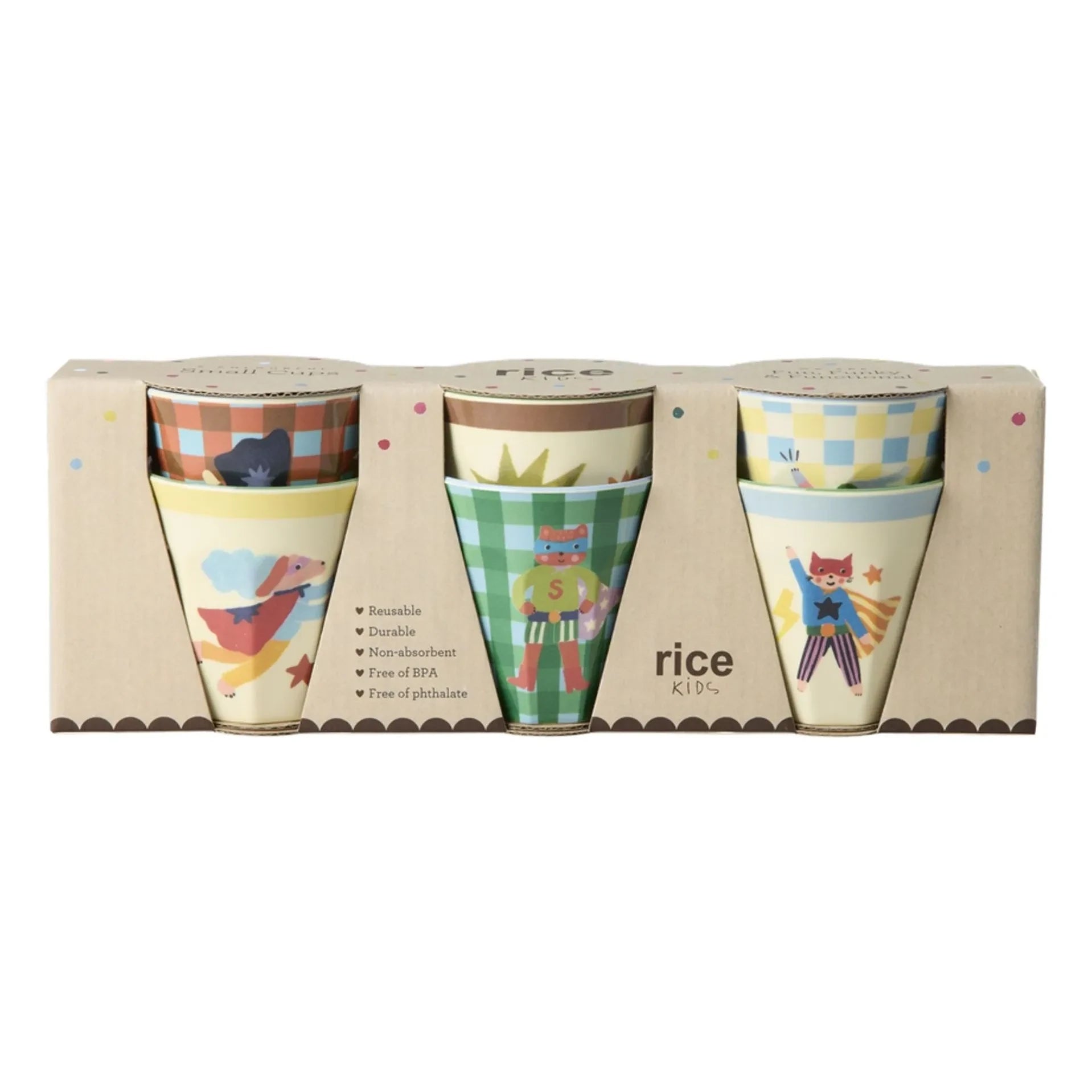 Rice - Vasos de melamina Heroes - Set de 6 | Verde