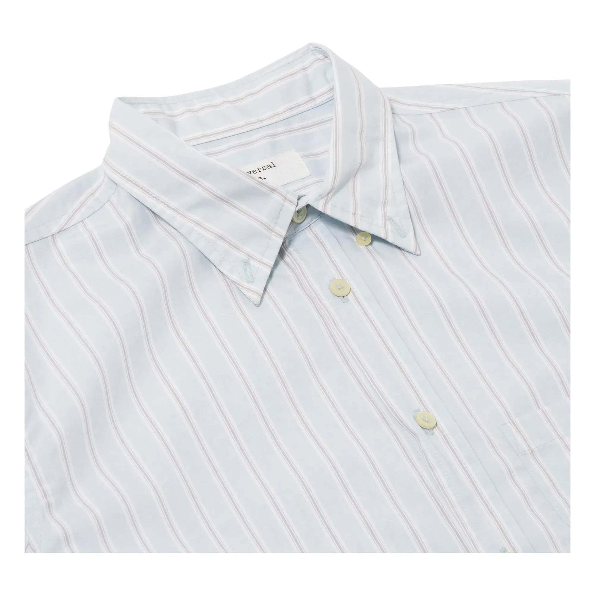 Universal Works - Camisa a rayas Lazy Day | Azul claro