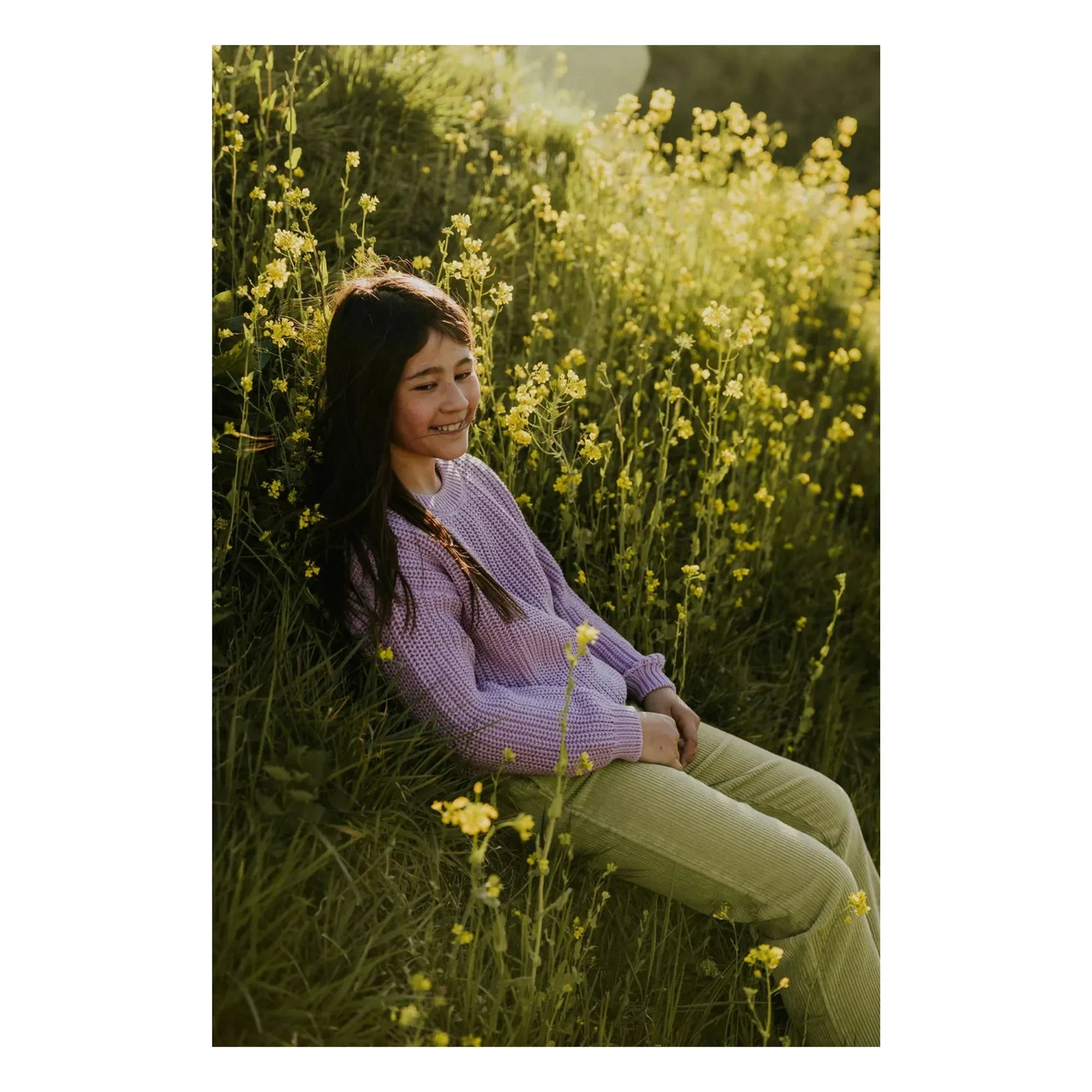 Yuki - Suéter de punto grueso de algodón orgánico | Lavanda
