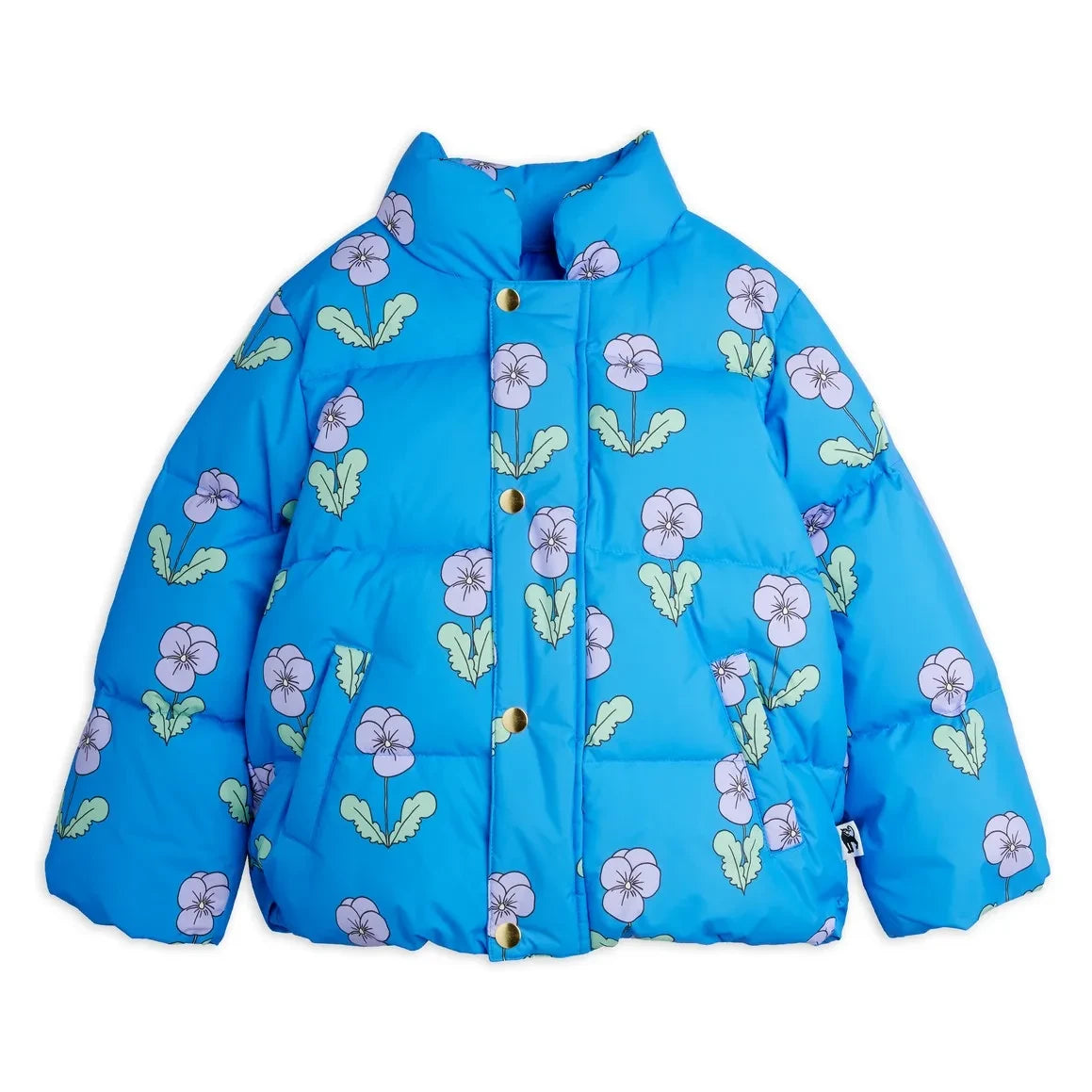 Mini Rodini - Geri Dönüştürülmüş Elyaf Çiçek Dolgulu Mont | Mavi