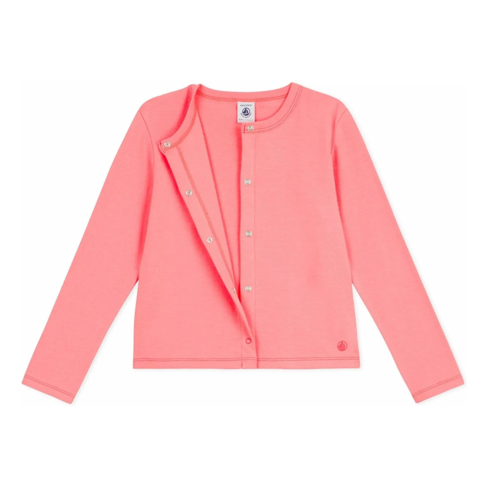 Petit Bateau - Cárdigan de algodón orgánico | Coral