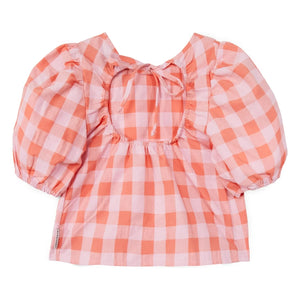 Mipounet - Blusa con mangas globo Mirelle Vichy | Rosa