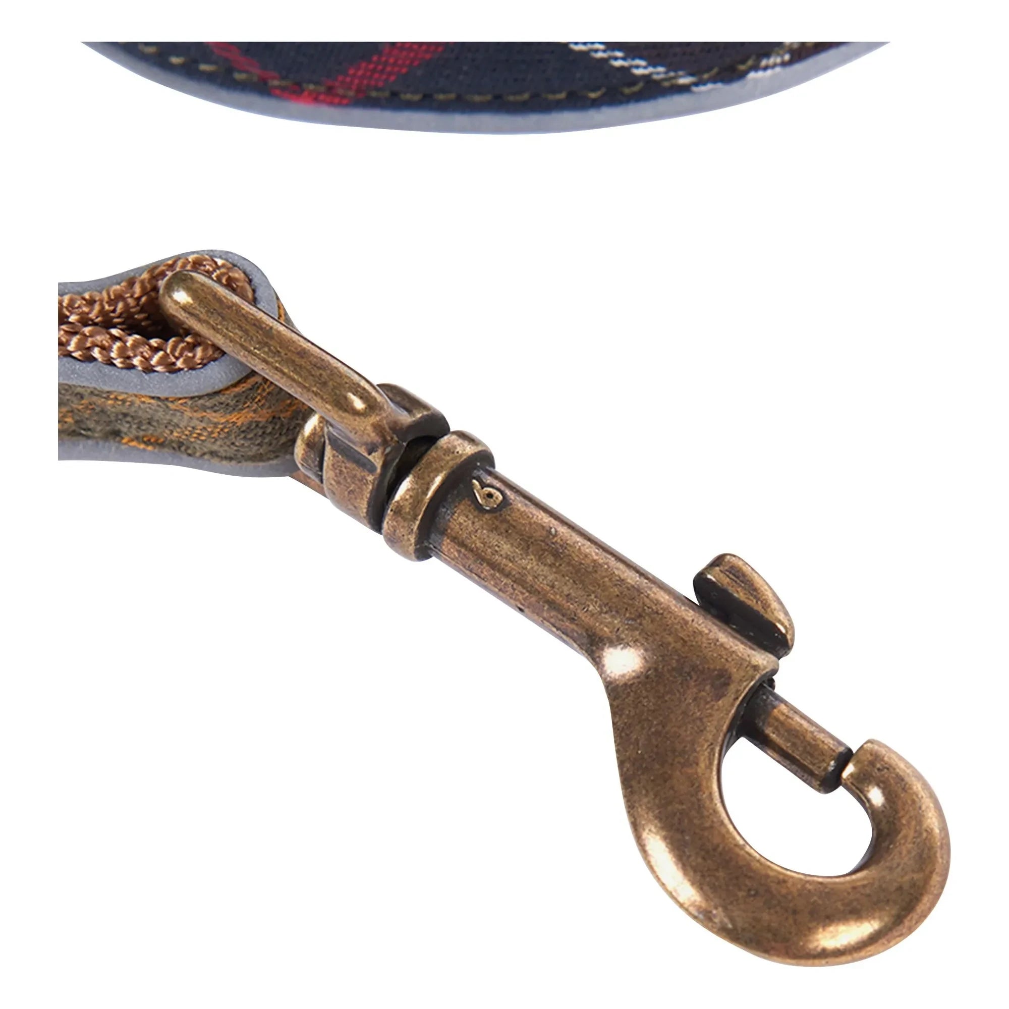 Barbour - Collar para perro reflectante de tartán | Marrón topo