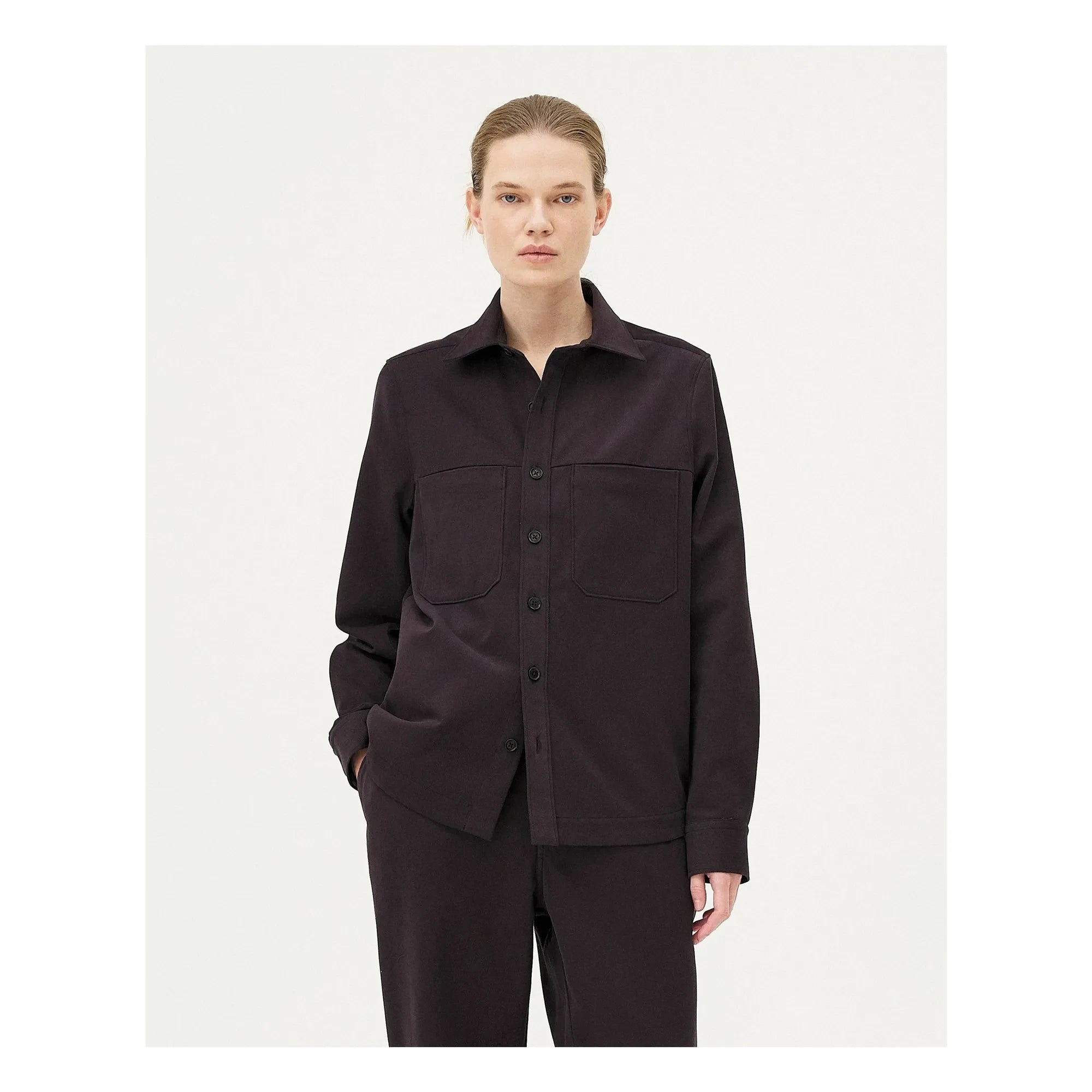Noyoco - Sobrecamisa de algodón orgánico Ottawa | Gris oscuro