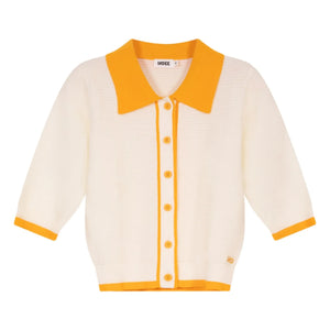 Indee - Polo con apariencia texturizada y ribetes en contraste | Blanco