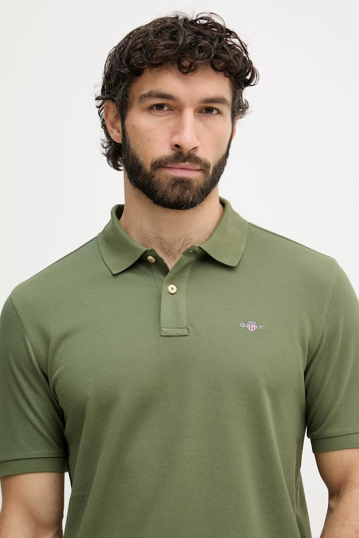 Camiseta de algodón para hombre con cuello tipo Gant