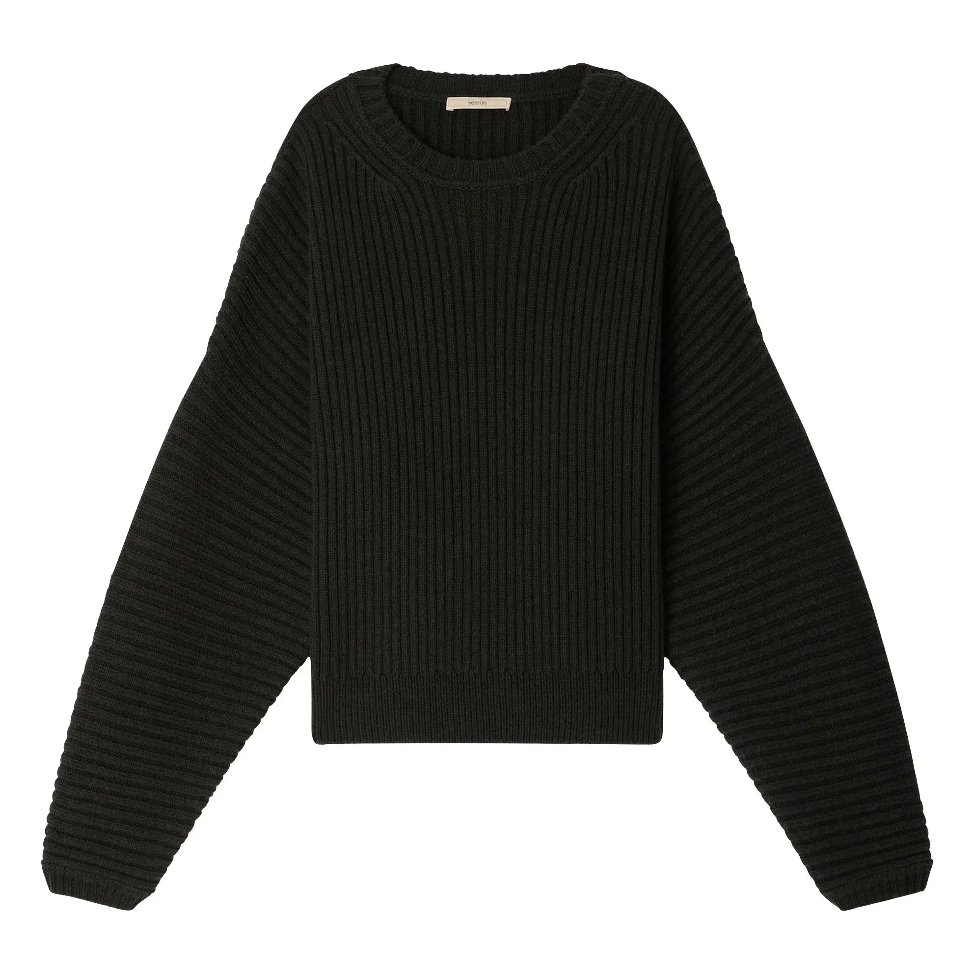 Sessùn - Kanso Jersey de Canalé de Lana | Verde oscuro