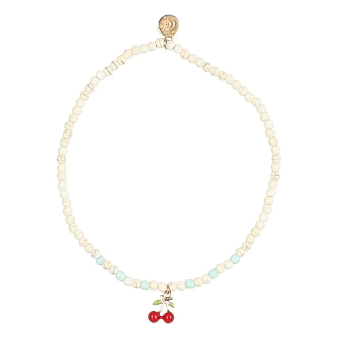Búho - Collar de cerezas | Rojo cereza