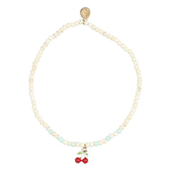 Búho - Collar de cerezas | Rojo cereza