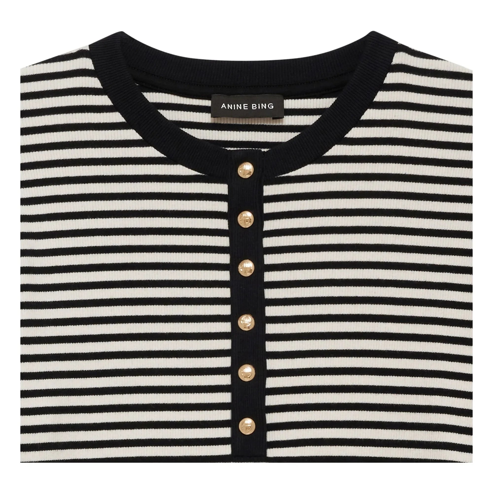 Anine Bing - Camiseta de rayas Alessia | Negro