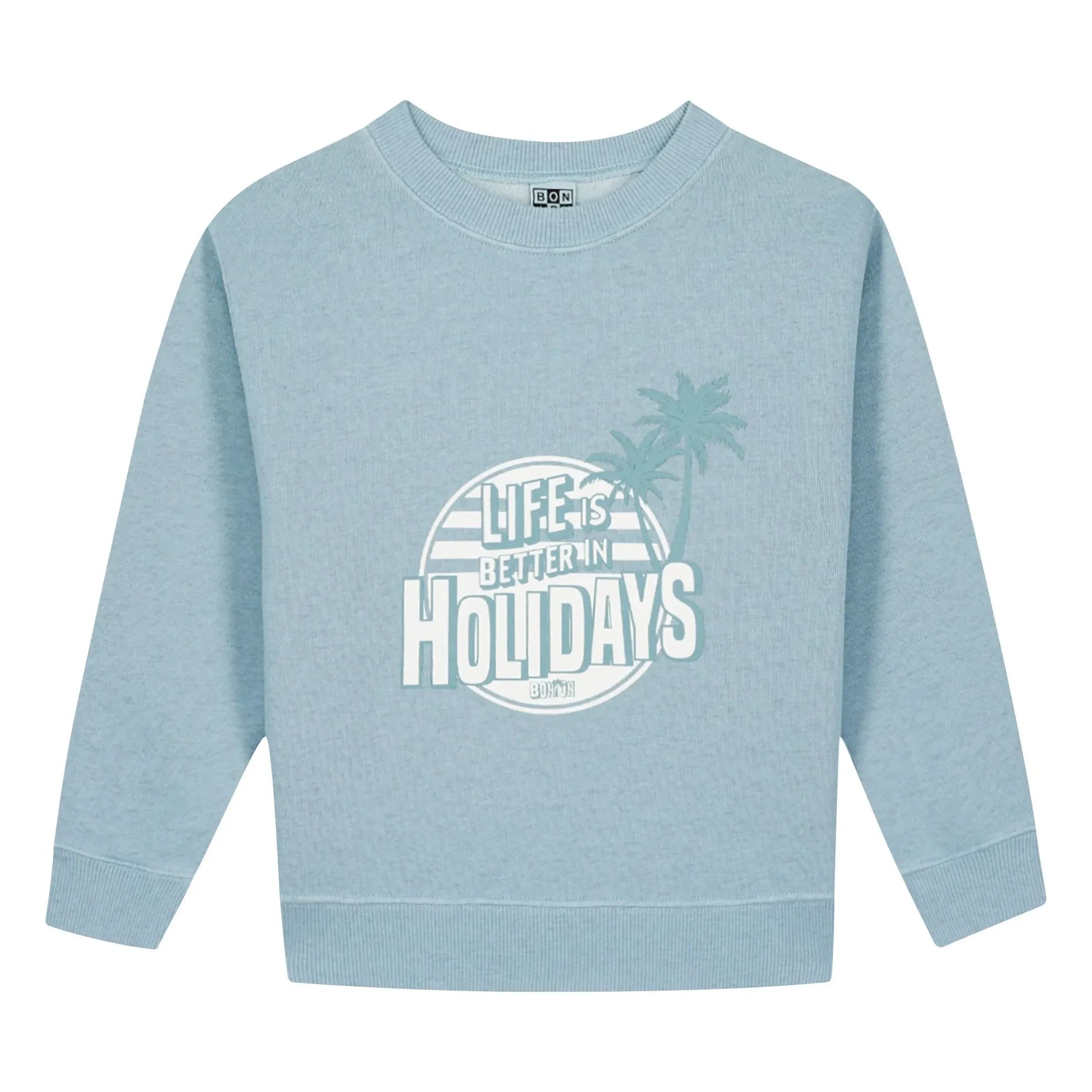 Bonton - Sweat Smile Holidays | Azul claro