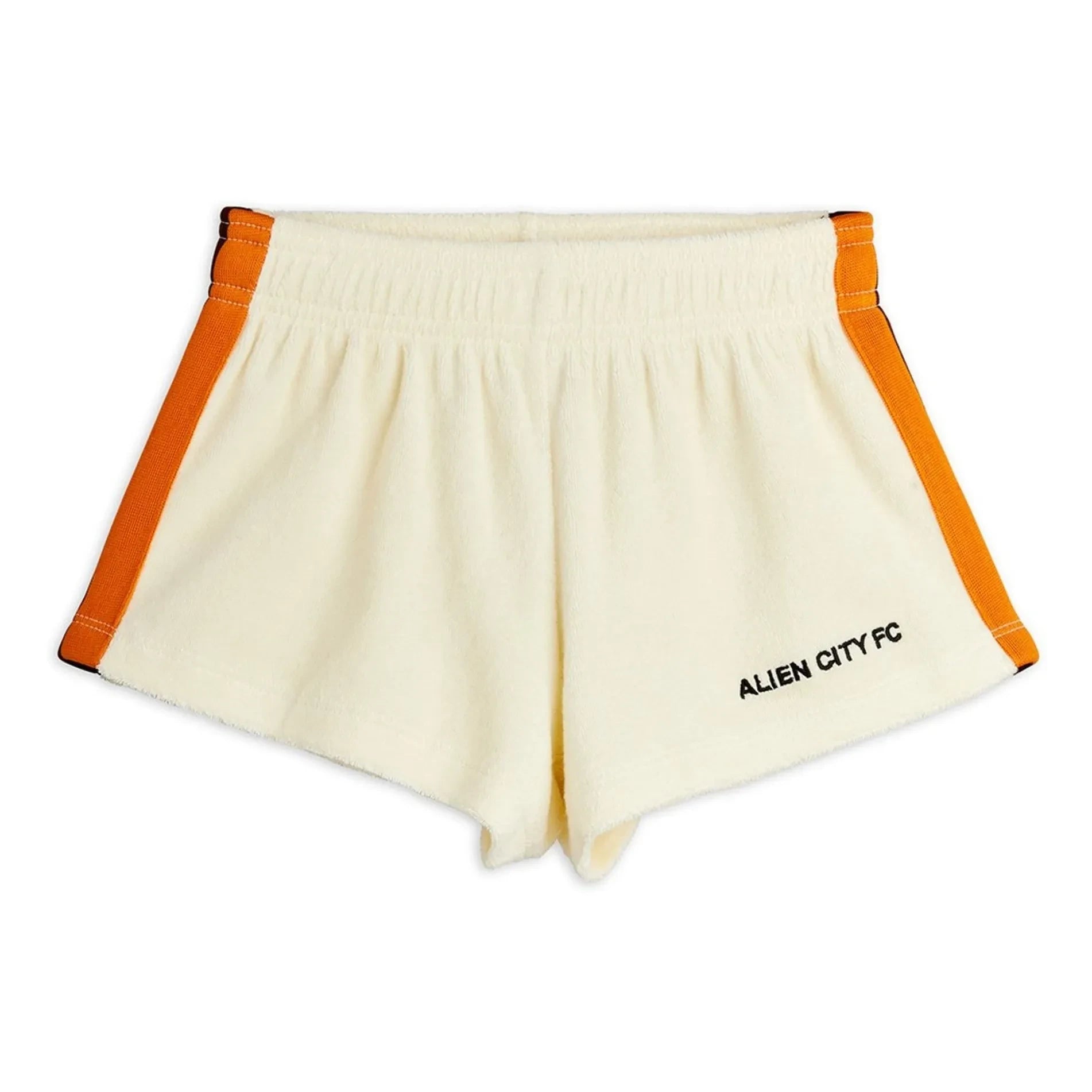 Mini Rodini - Pantalones cortos de felpa de algodón orgánico Alien City | Crudo
