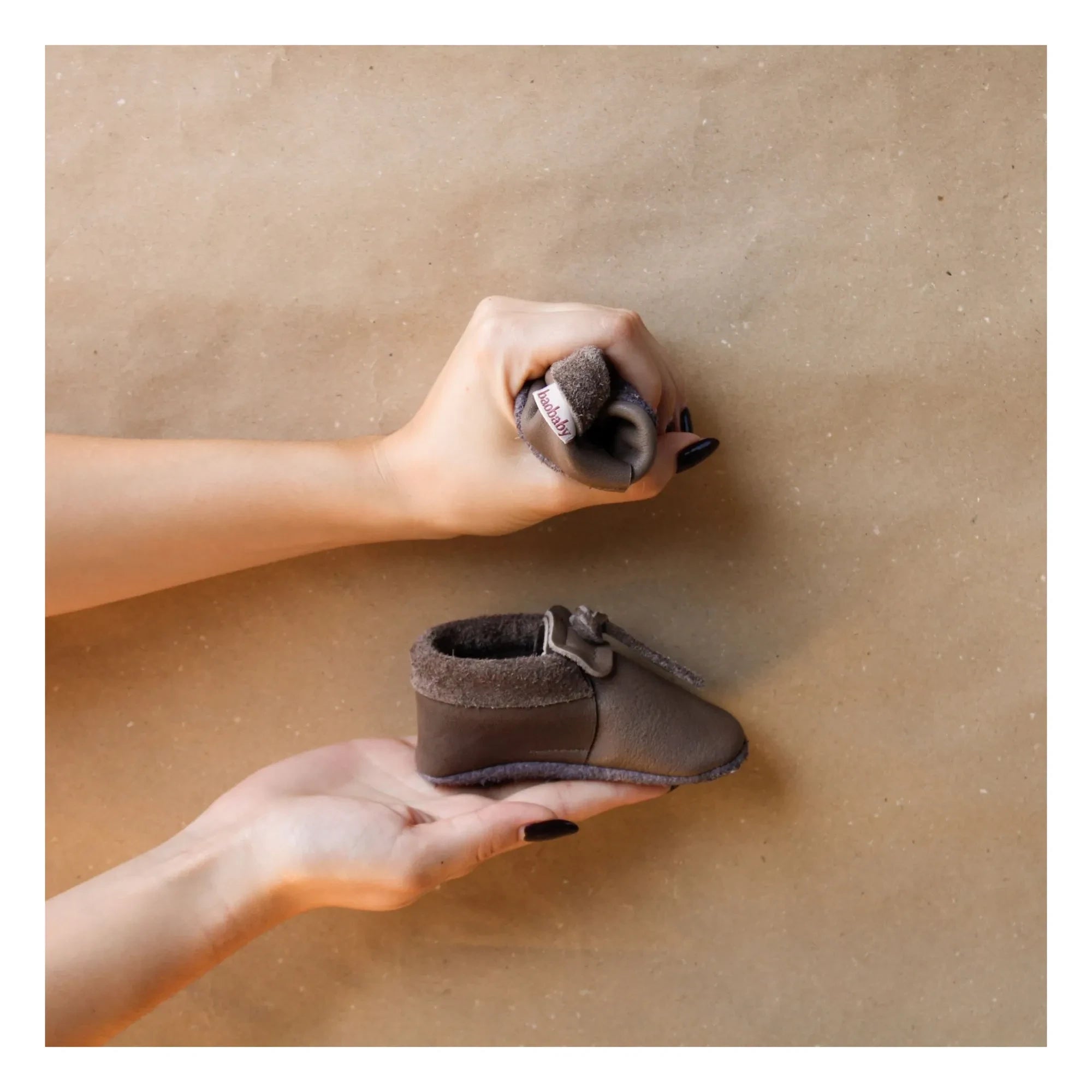 Baobaby - Pantuflas de cuero | Moka