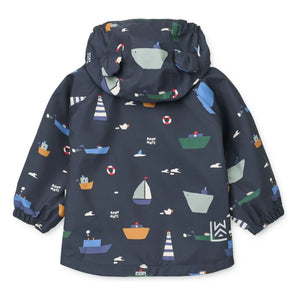 Liewood - Conjunto de lluvia de fibra reciclada Manu Bateaux | Azul marino