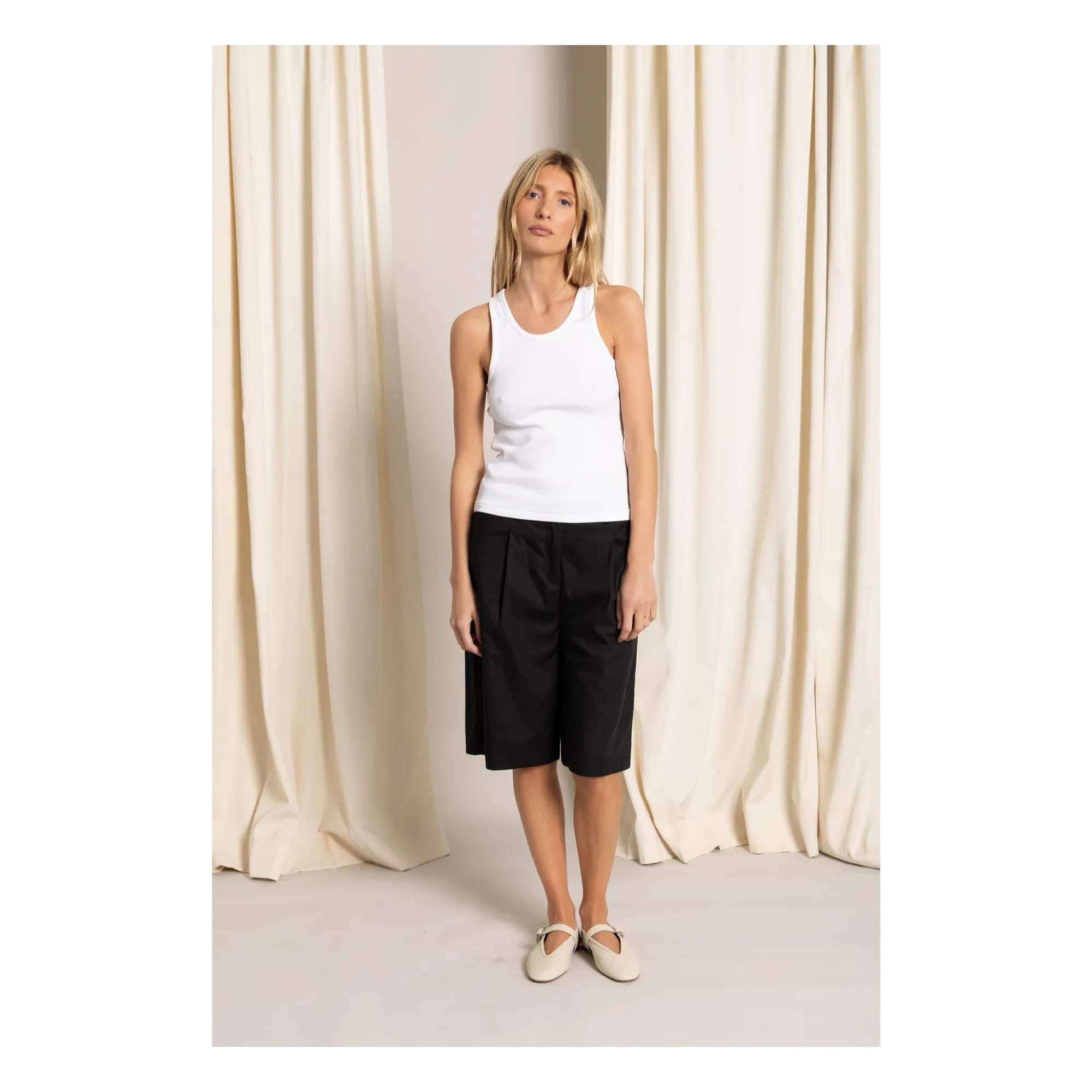 Smallable Woman - Camiseta de tirantes acanalada de algodón orgánico Ayla | Blanco