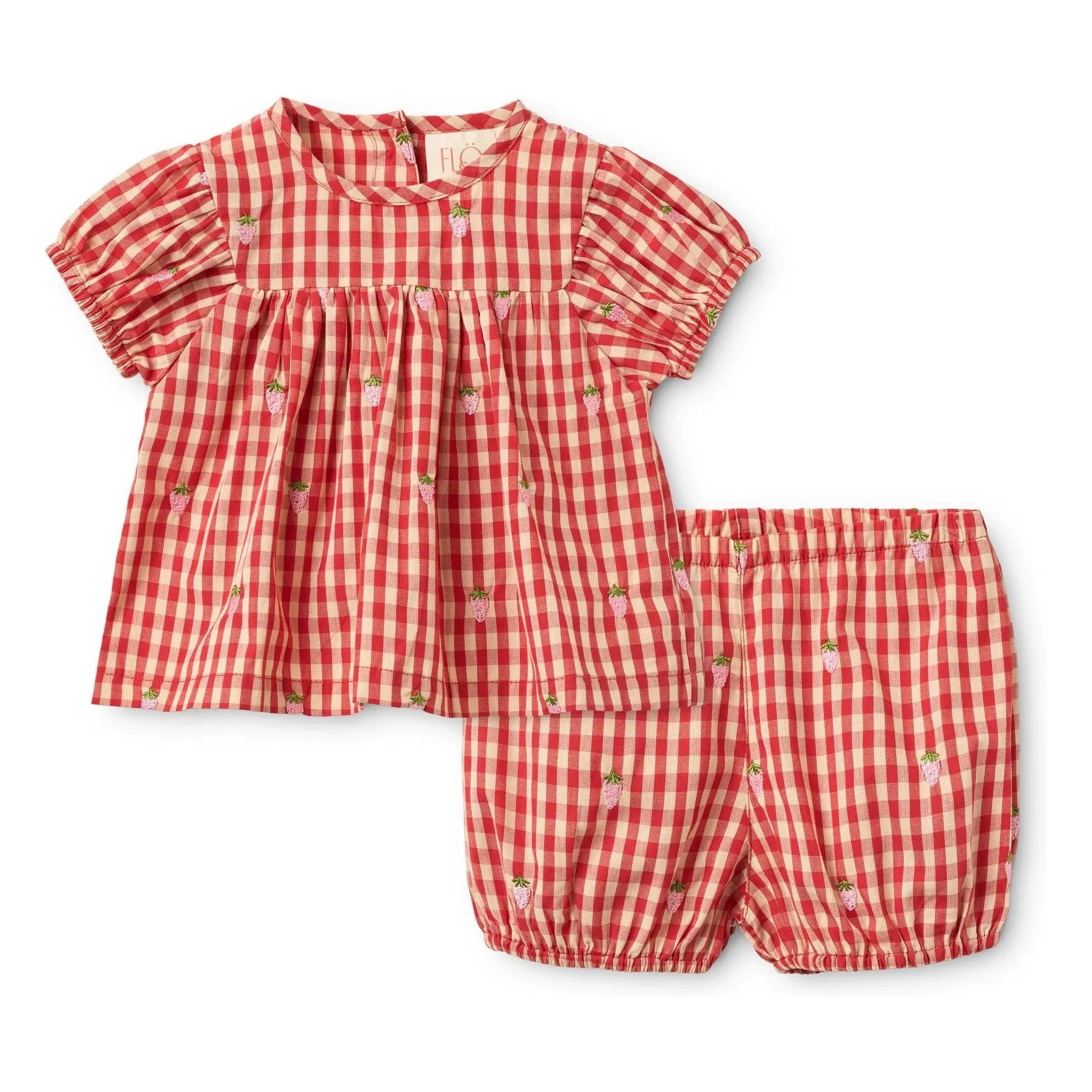 Flöss - Conjunto de blusa y pantalón corto Molly Vichy | Rojo