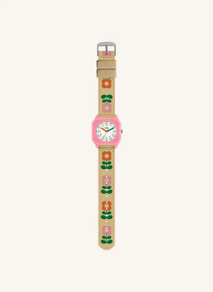 Mini Kyomo - Reloj Flores de los Setentas - Mini Kyomo x Taxi Brousse | Beige