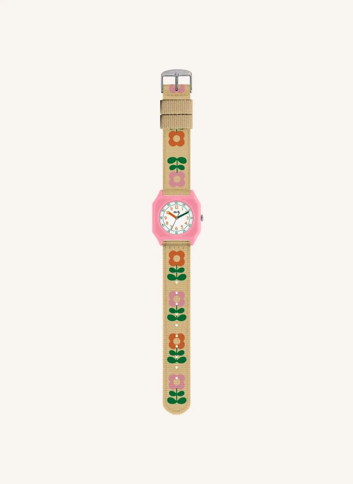 Mini Kyomo - Reloj Flores de los Setentas - Mini Kyomo x Taxi Brousse | Beige