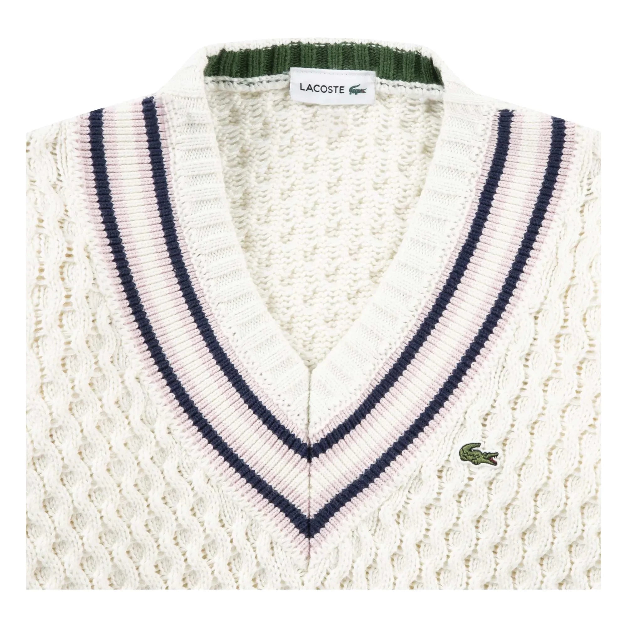 Lacoste - Jersey de punto trenzado de algodón orgánico | Crudo
