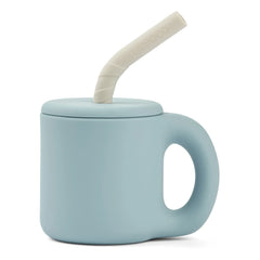 Liewood - Taza con pajita de silicona Jenna | Azul claro