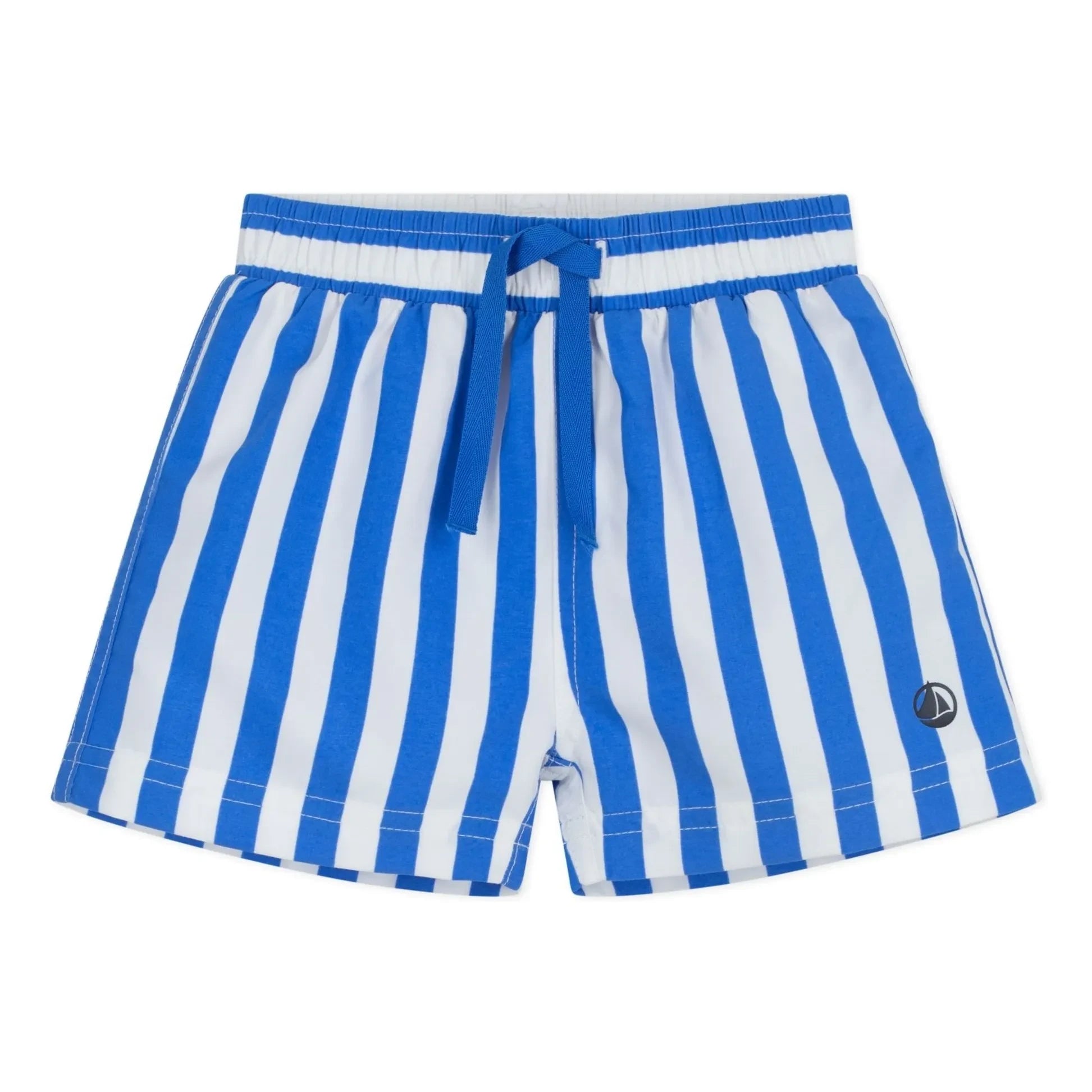 Petit Bateau - Bañador corto a rayas de fibra reciclada para bebé | Azul