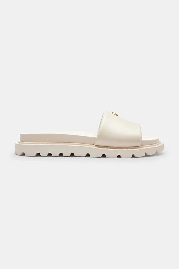 Coach Brynn Leather Slide Sandal Chancla Plana de Cuero para Mujer