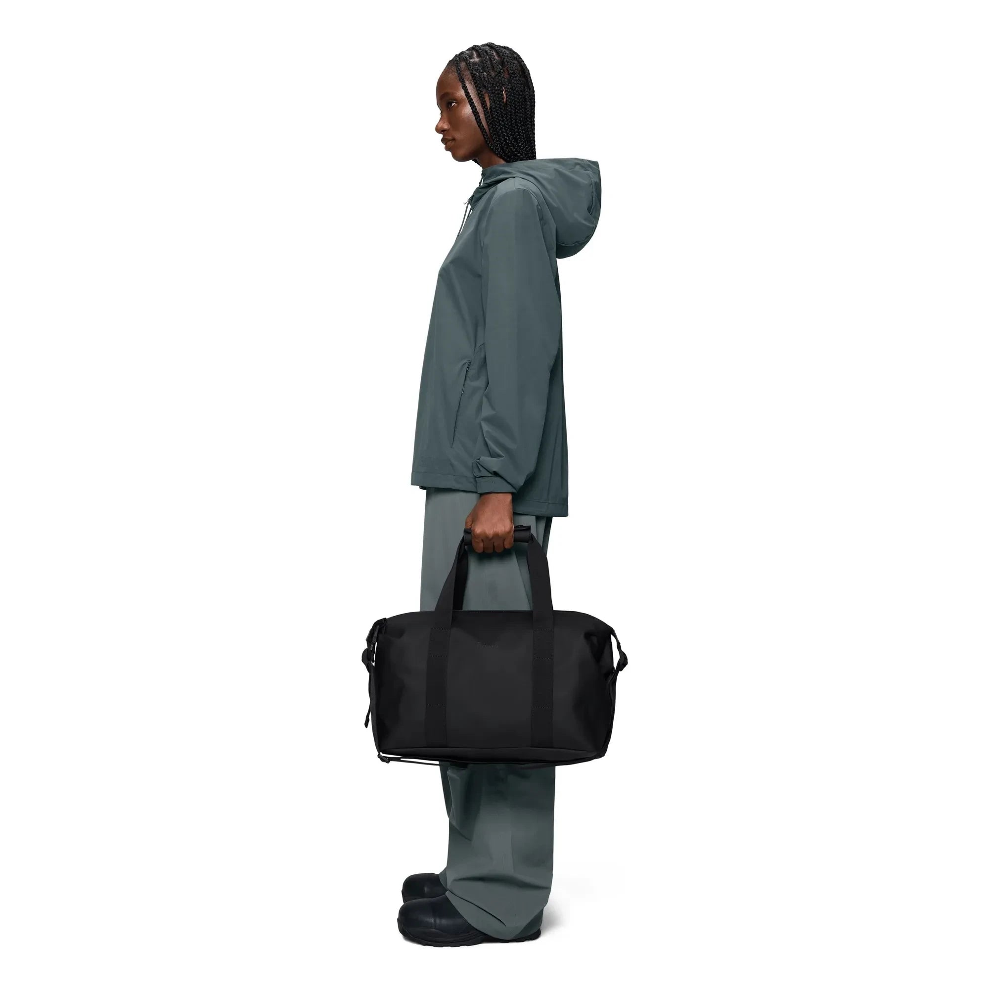 Rains - Bolsa de Fin de Semana Pequeña Hilo W3 | Negro