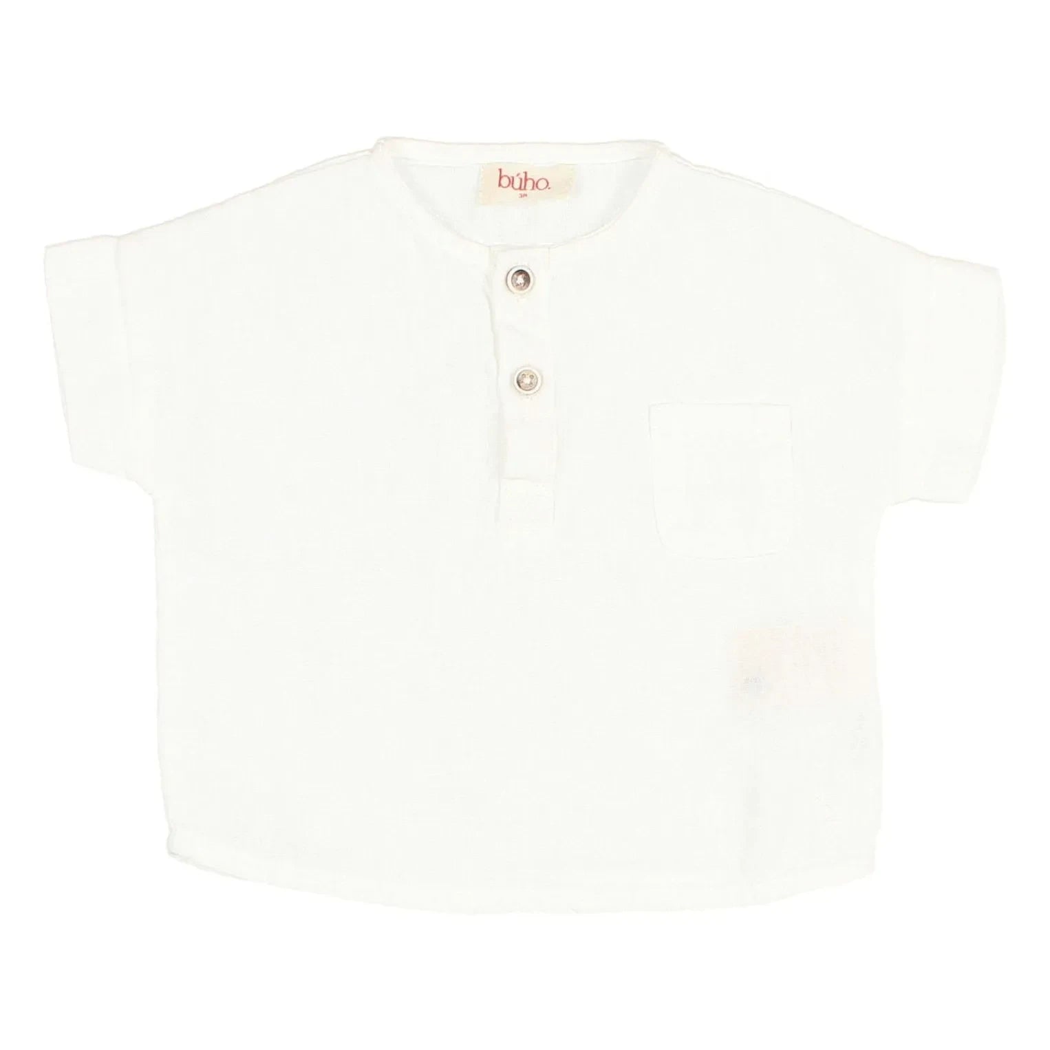 Búho - Camisa de lino para bebé | Blanco