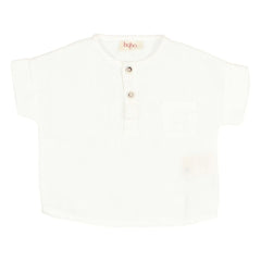 Búho - Camisa de lino para bebé | Blanco