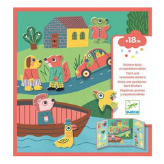 Djeco - Pegatinas gruesas reutilizables - Animales